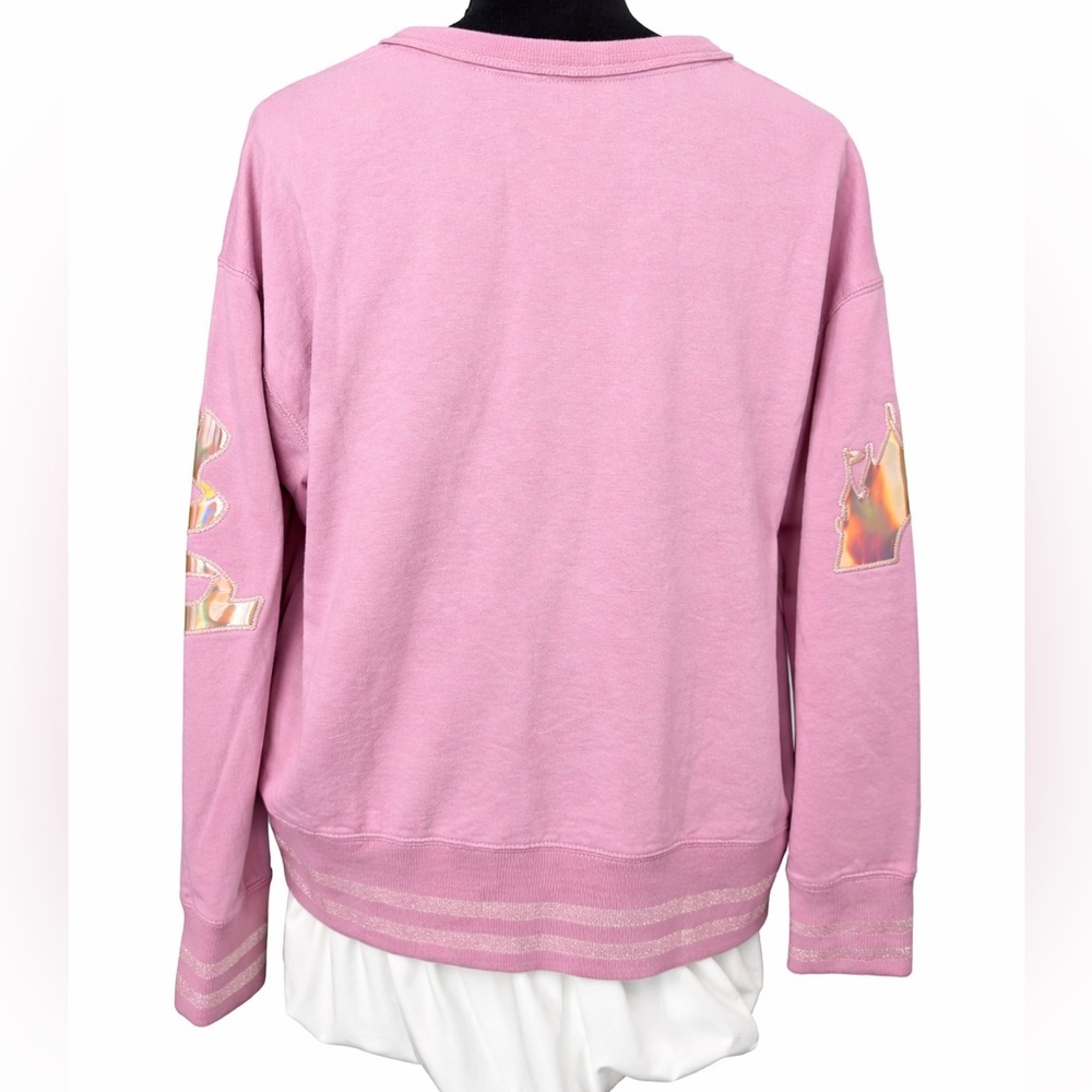 Disney Parks 50th EARidescent Pink Gold Sweatshirt Y2K Coquette Pullover Size LG - Picture 5 of 8